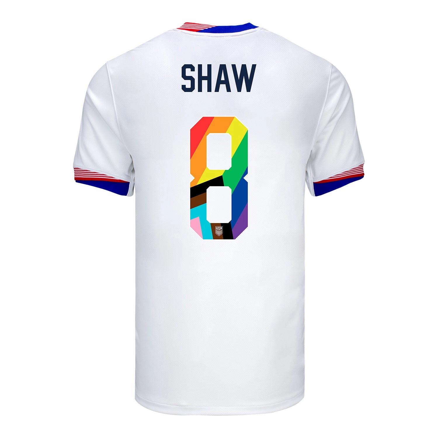 Men's Nike USWNT 2024 Pride-Themed Home Shaw 8 Stadium Jersey