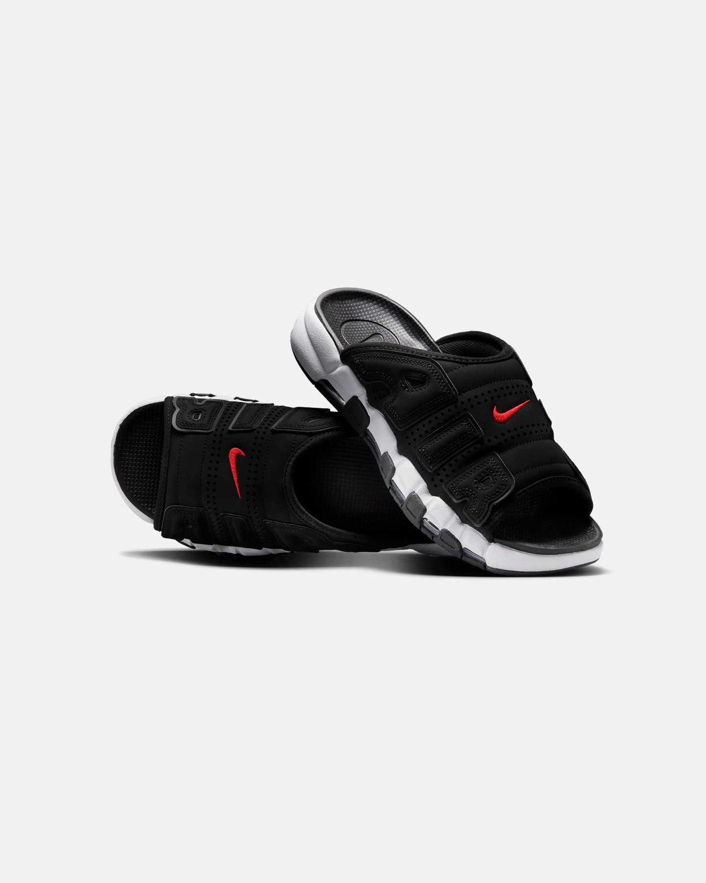 Nike Air More Uptempo Slides Black/White