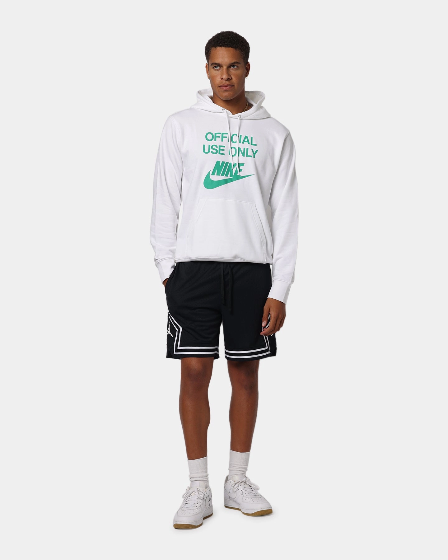 Nike Club French Terry Pullover Hoodie White/White/Green