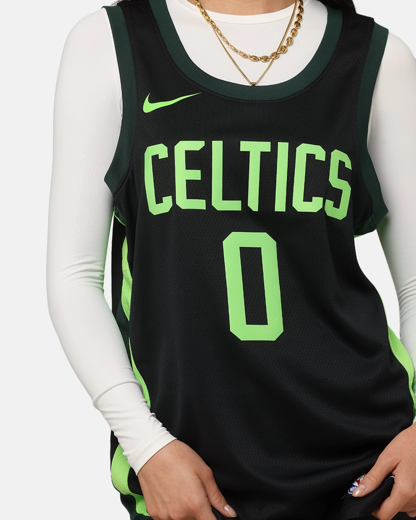 Nike Jayson Tatum Boston Celtics #0 City Edition 2024/25 Nike Dri-Fit NBA Swingman Jersey Black/Green