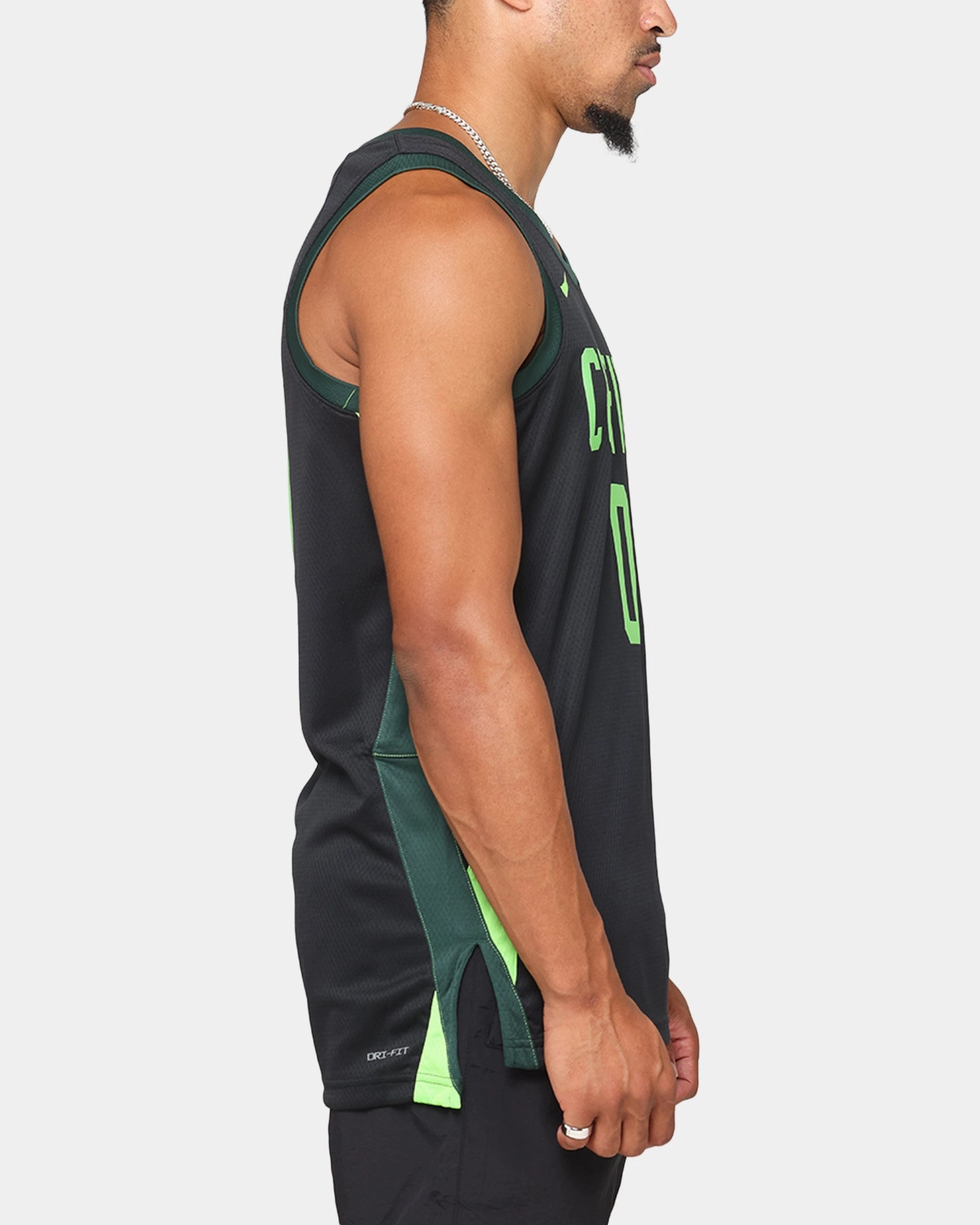 Nike Jayson Tatum Boston Celtics #0 City Edition 2024/25 Nike Dri-Fit NBA Swingman Jersey Black/Green