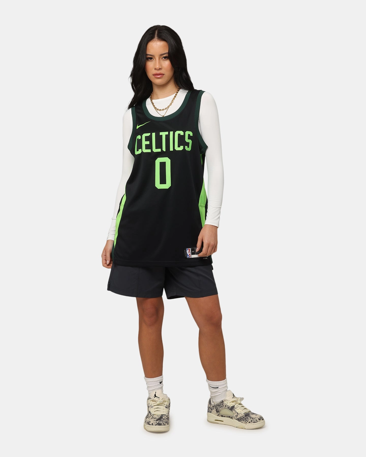 Nike Jayson Tatum Boston Celtics #0 City Edition 2024/25 Nike Dri-Fit NBA Swingman Jersey Black/Green