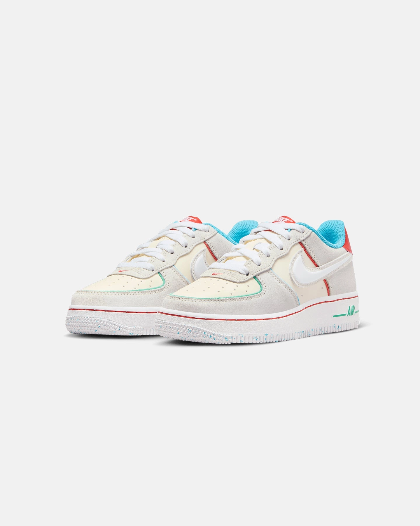 Nike Kids' Air Force 1 LV8 2 BG HD Holiday Cookies (GS) Pale Ivory/White