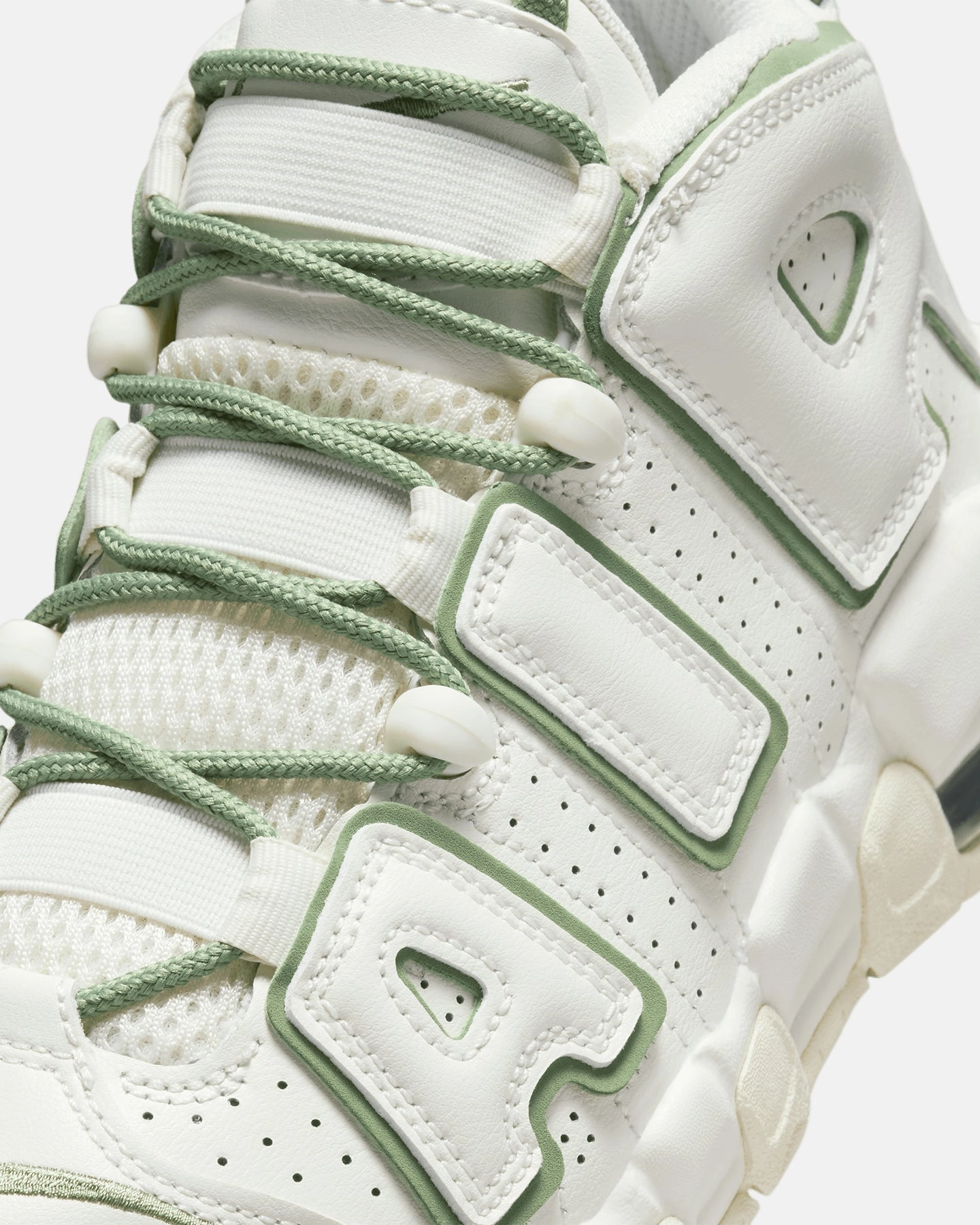 Nike Kids' Air More Uptempo (GS) Sail/Oil Green