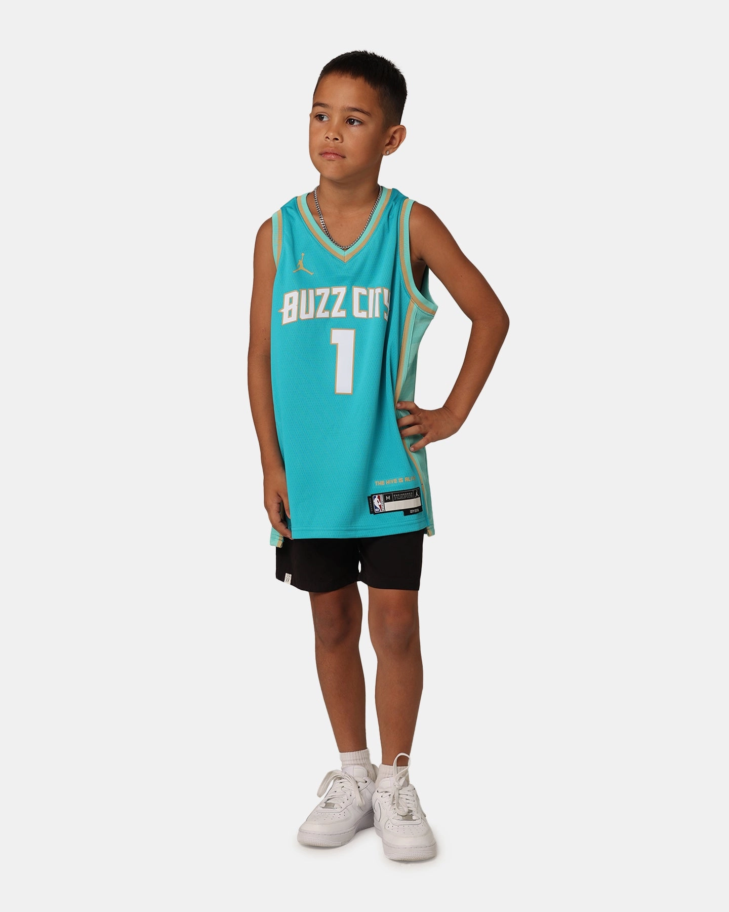 Nike Kids' Charlotte Hornets LaMelo Ball City Edition 2023/24 Swingman Jersey Rapid Teal