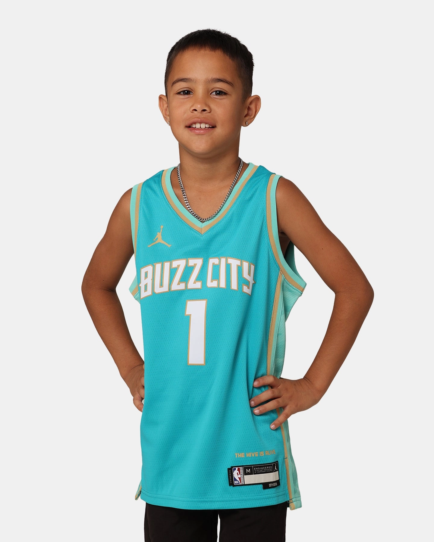 Nike Kids' Charlotte Hornets LaMelo Ball City Edition 2023/24 Swingman Jersey Rapid Teal