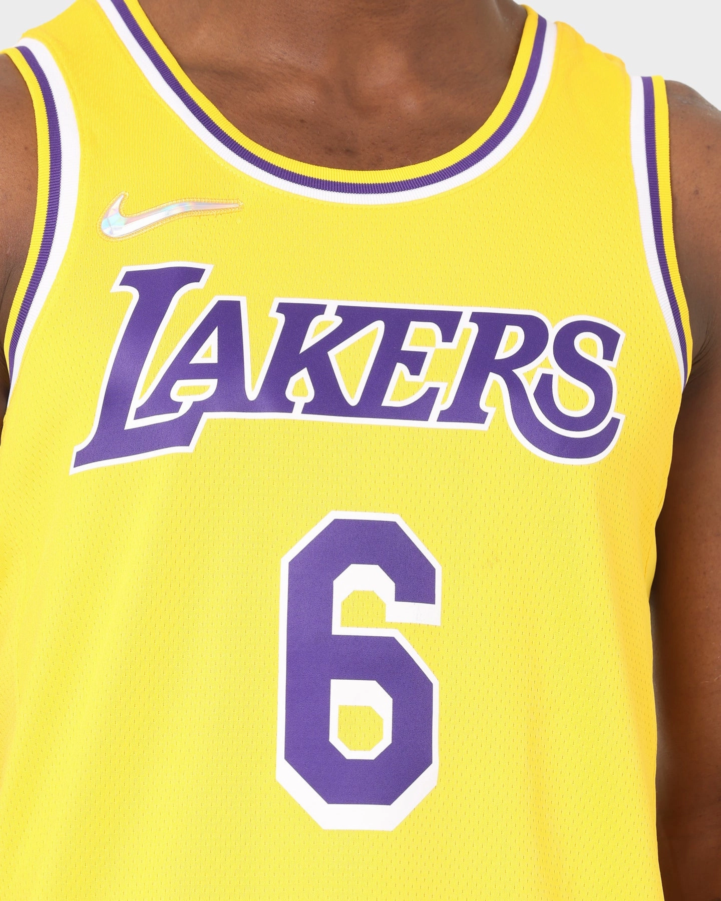 Nike Los Angeles Lakers LeBron James 75th Anniversary #6 Icon Swingman Jersey Amarillo/Field