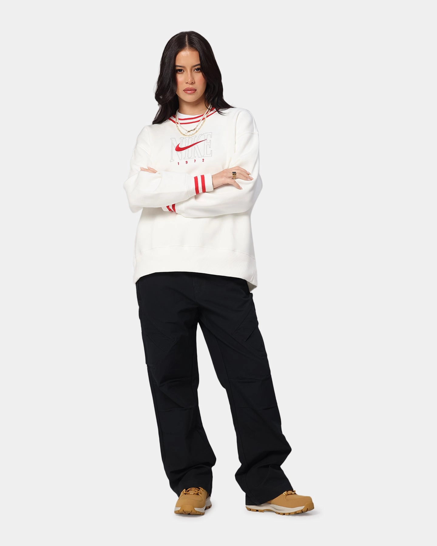 Nike Women's Sportswear Phoenix Oversized Graphic Fleece Sweatshirt Sail