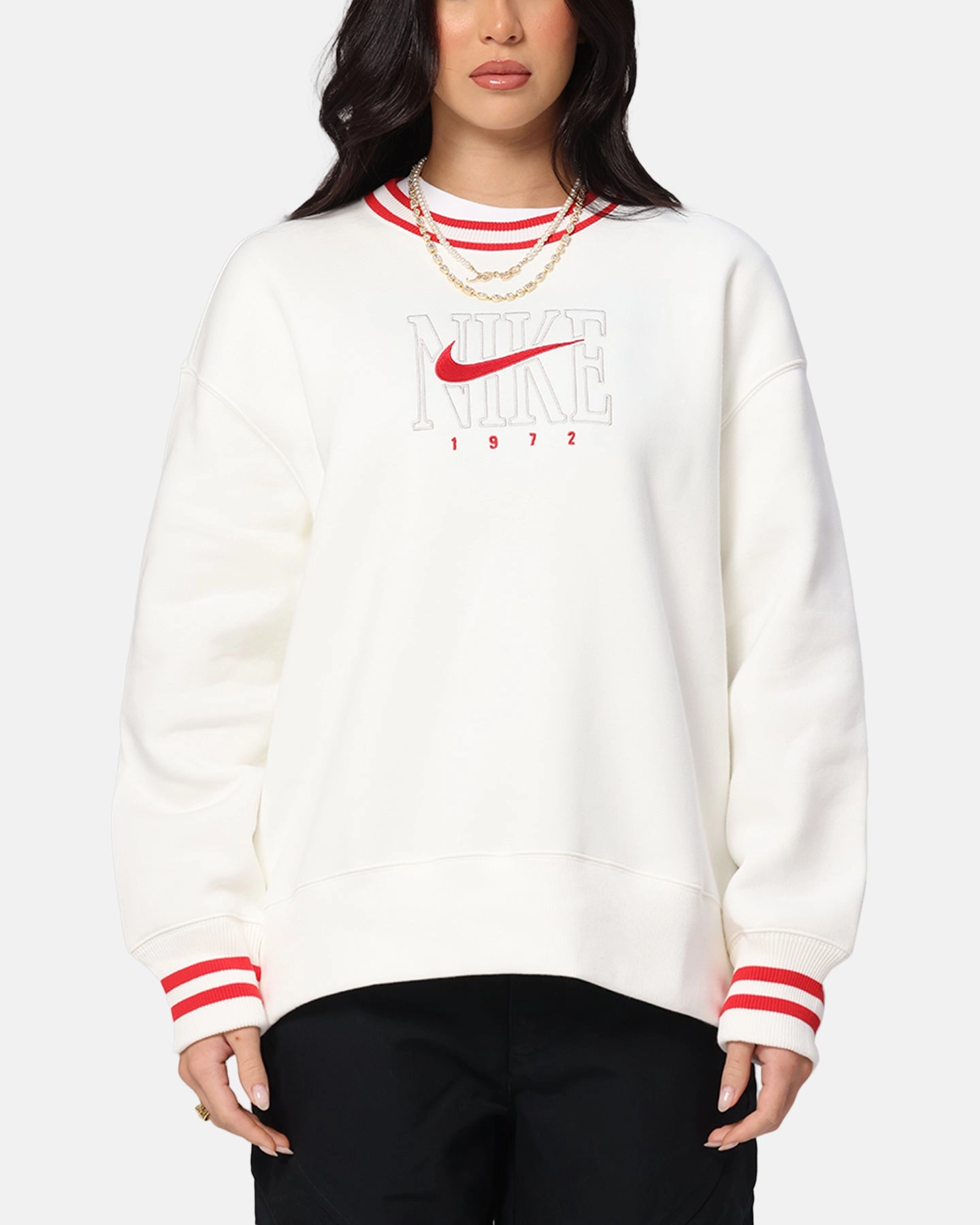 Nike Women's Sportswear Phoenix Oversized Graphic Fleece Sweatshirt Sail