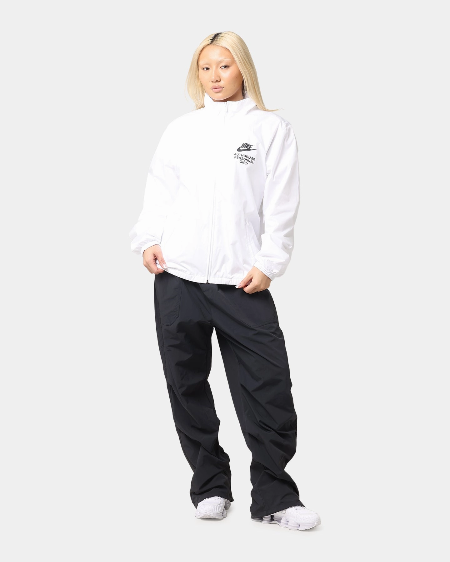 Nike Woven Full Zip Jacket White/White/Black