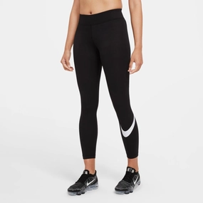 NSW ESSENTIAL MID-RISE SWOOSH LEGGINGS BLK