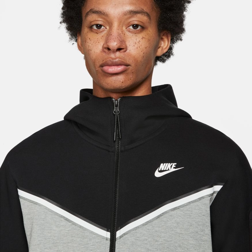 NSW TECH FLEECE HOODIE BLK/HEATHER GREY