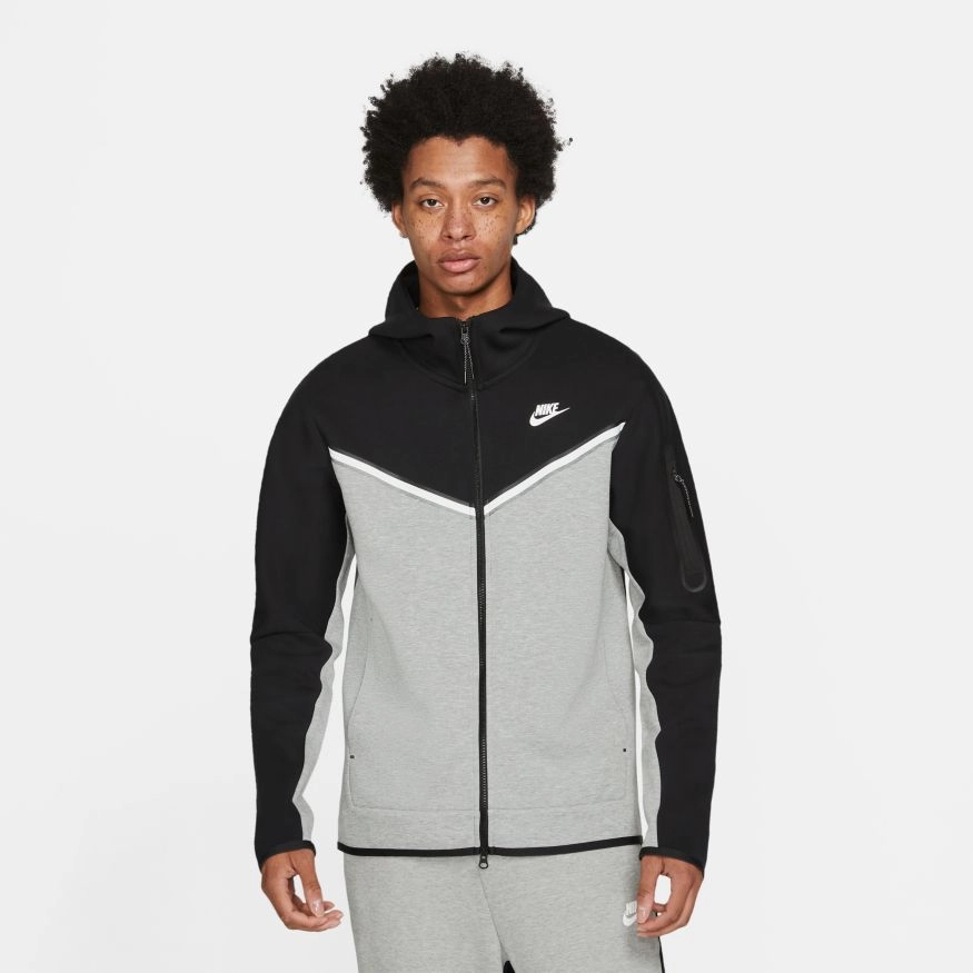 NSW TECH FLEECE HOODIE BLK/HEATHER GREY