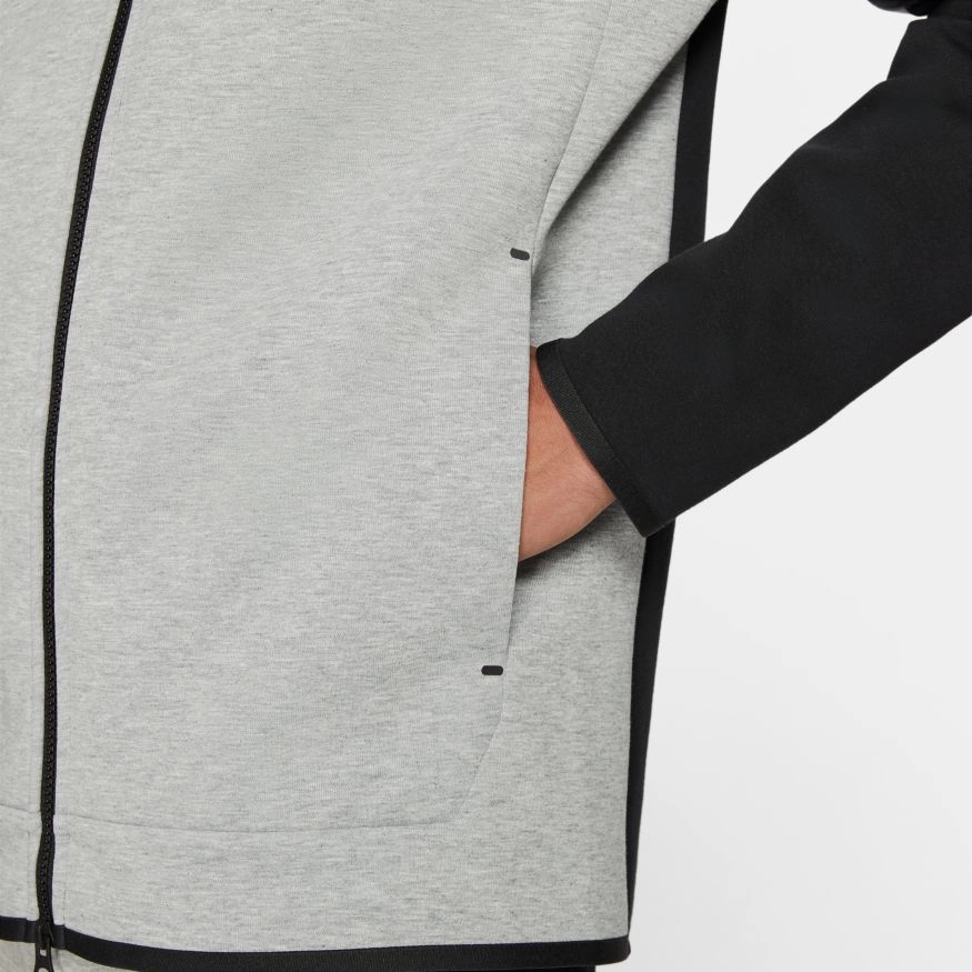 NSW TECH FLEECE HOODIE BLK/HEATHER GREY