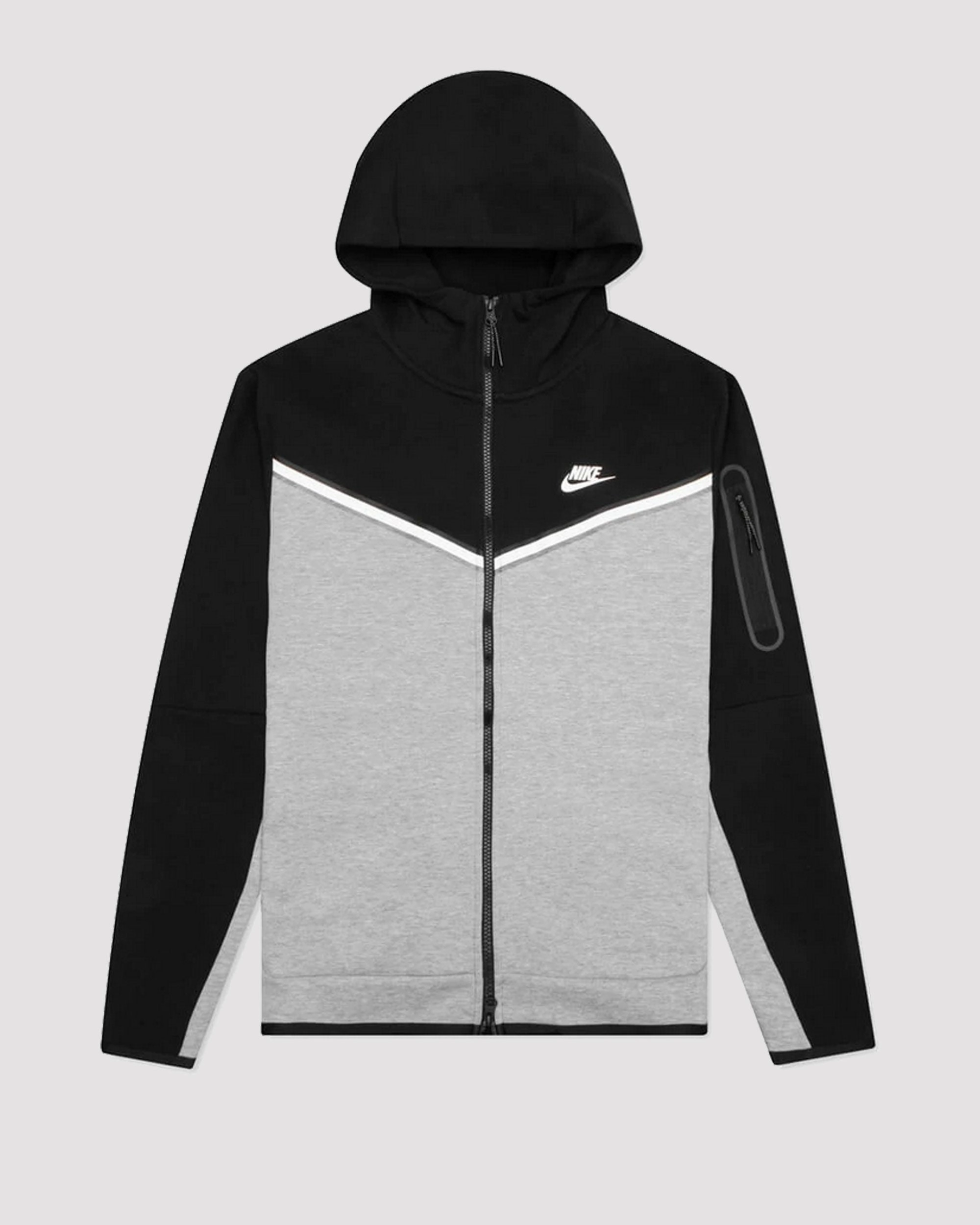 NSW TECH FLEECE HOODIE BLK/HEATHER GREY