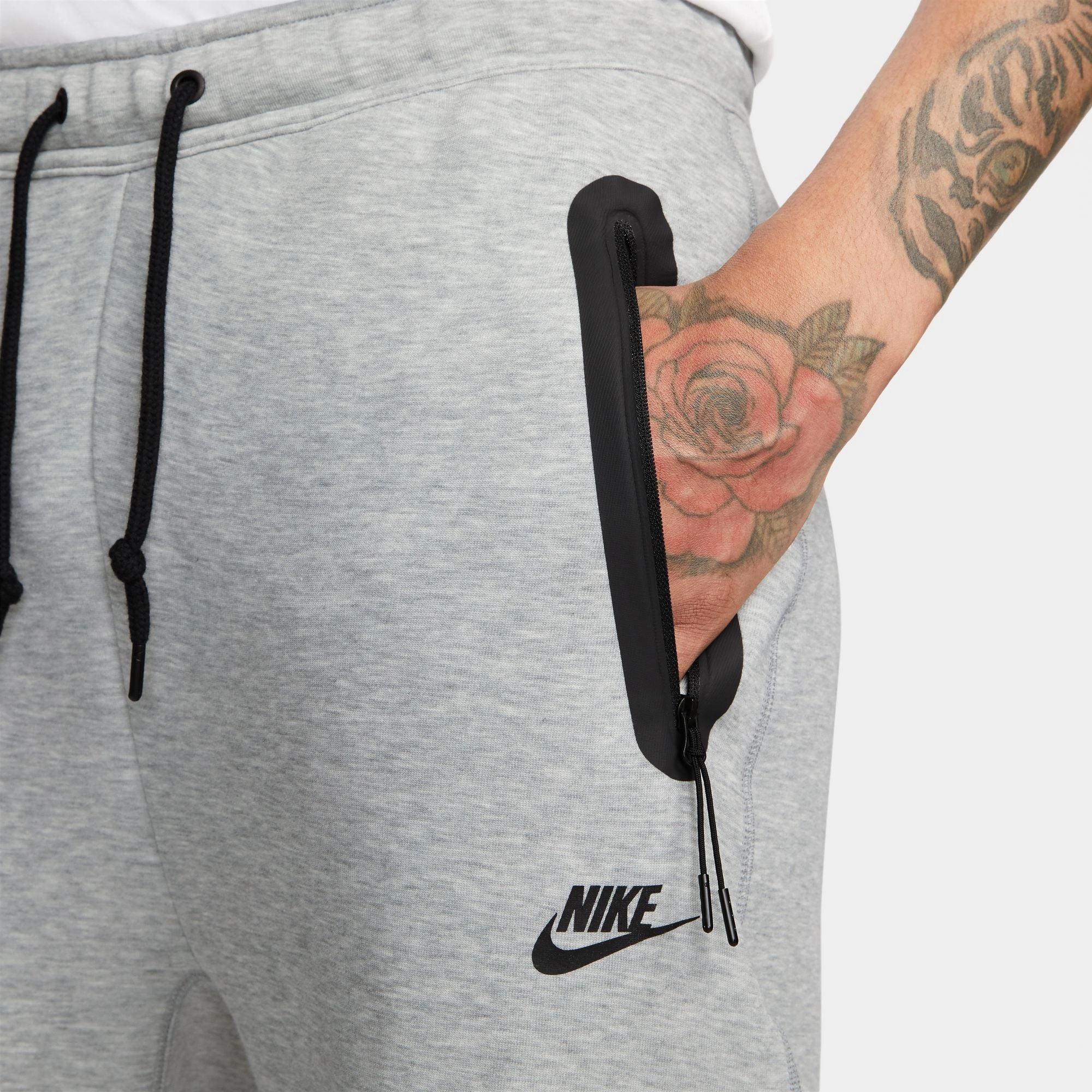 OPEN-HEM TECH FLEECE GREY HEATHER