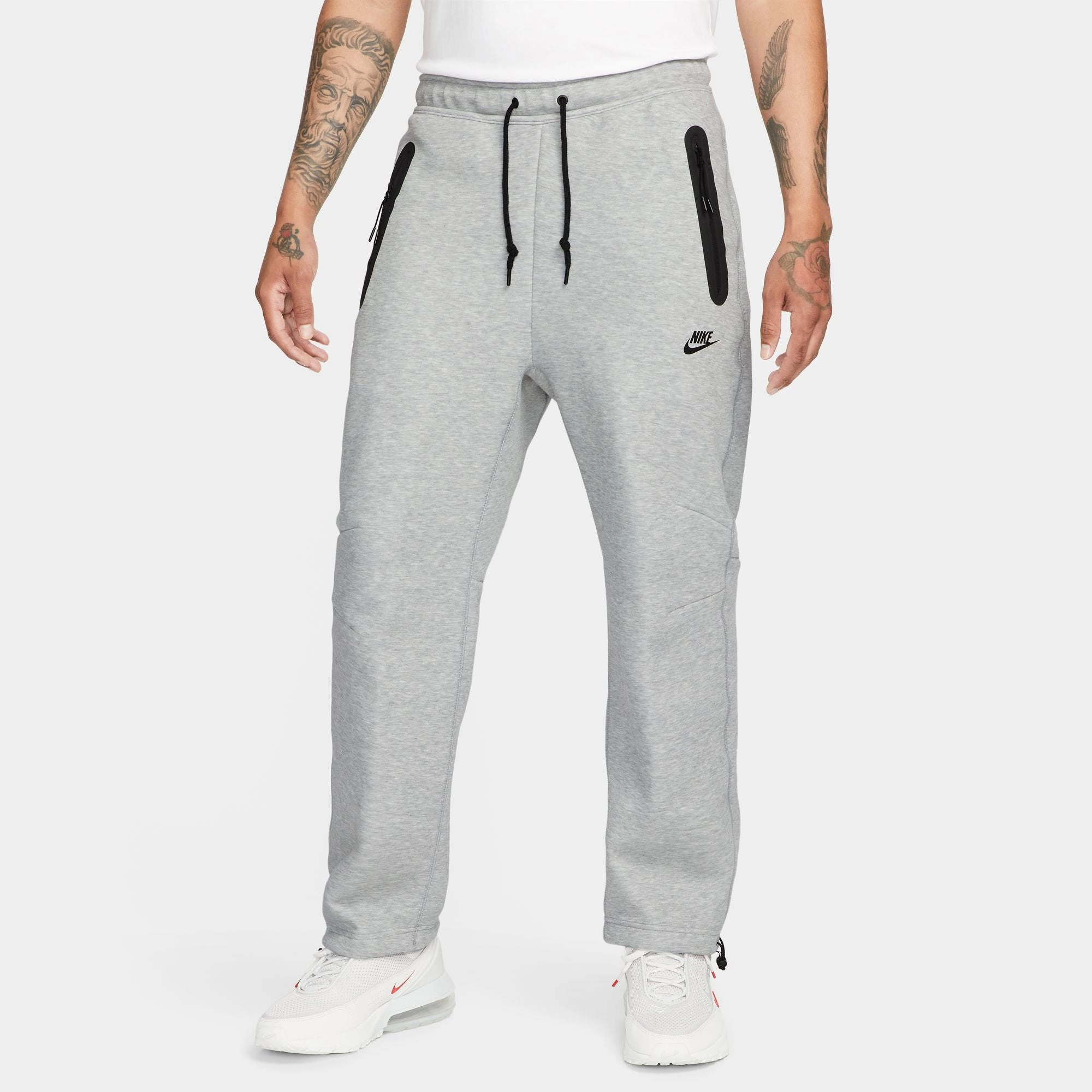 OPEN-HEM TECH FLEECE GREY HEATHER