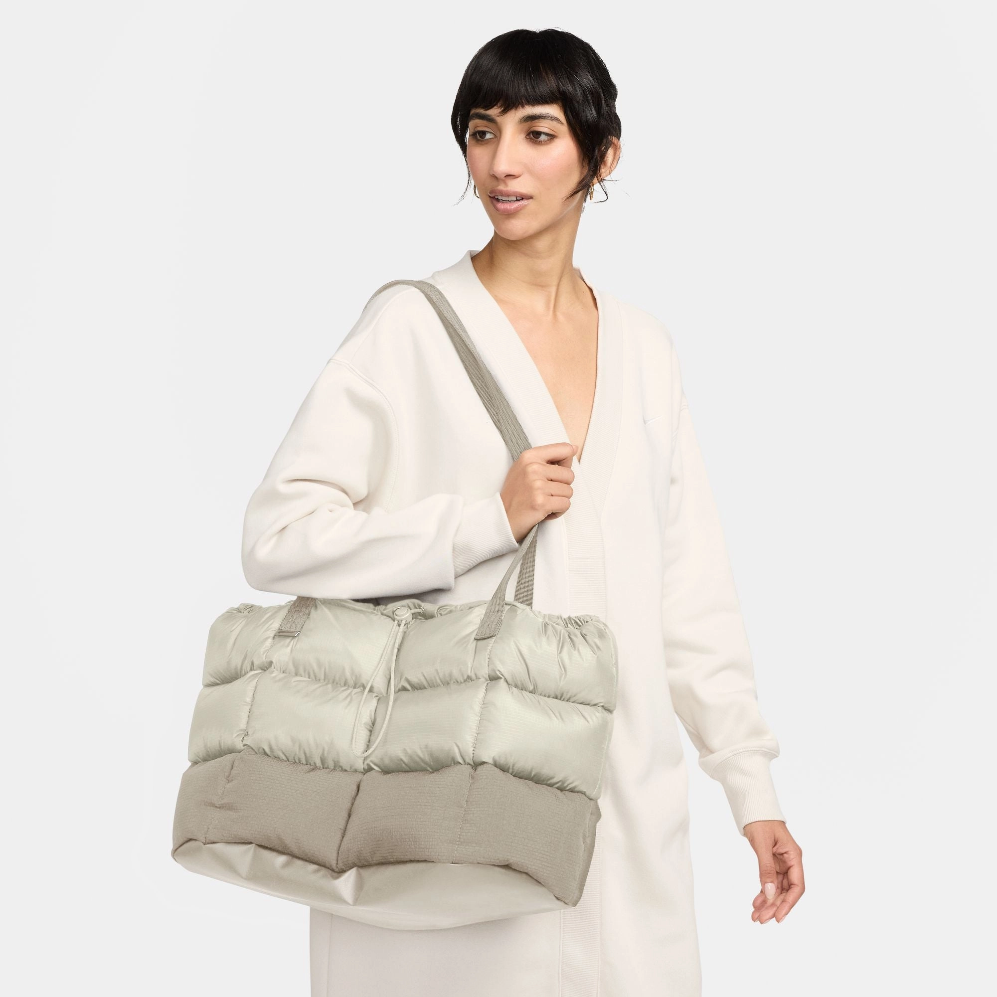 PUFFLE TOTE BAG LT OREWOOD BRN