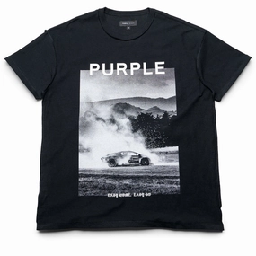 Purple Brand Textured Inside Out Tee - Black