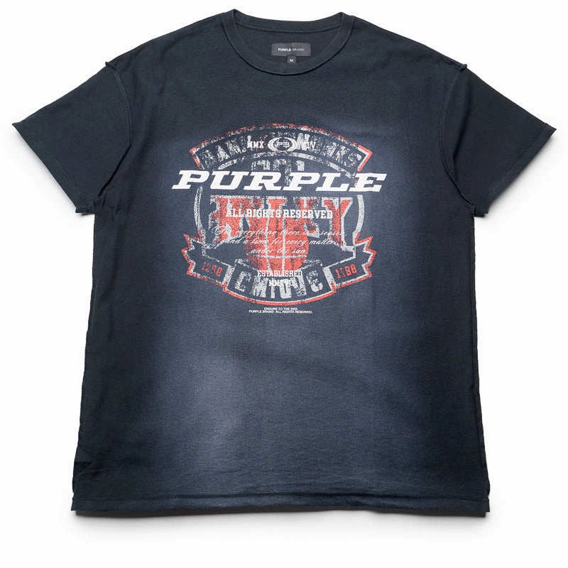 Purple Brand Textured Inside Out Tee - Black