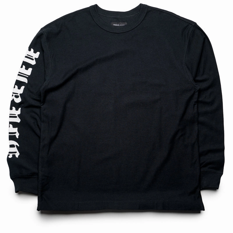 Purple Brand Textured Jersey L/S Tee - Black
