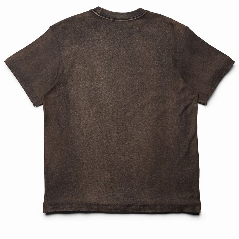 Purple Brand Worn Gothic Wordmark Overdye Tee - Orange