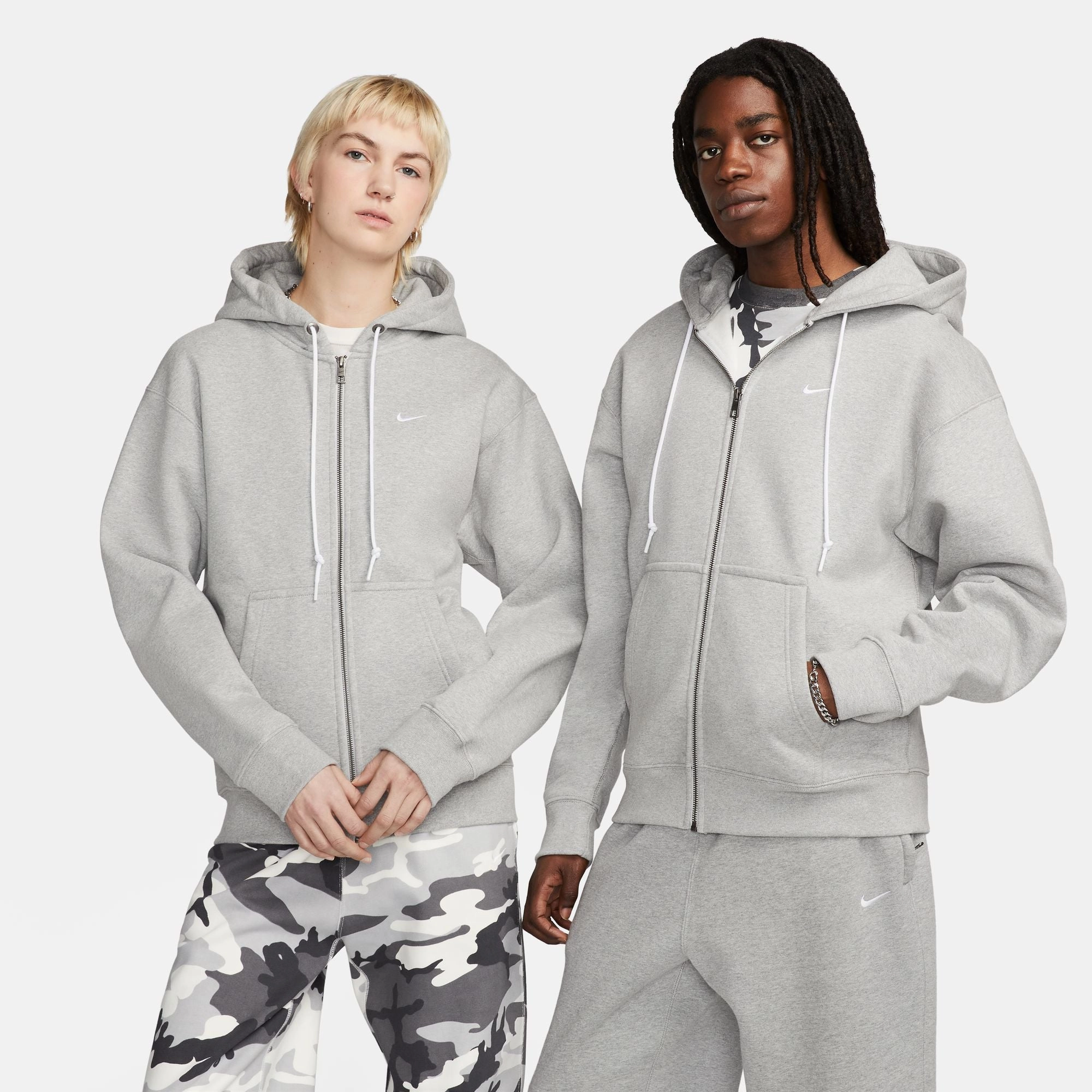 SOLO SWOOSH FULL ZIP GREY HEATHER
