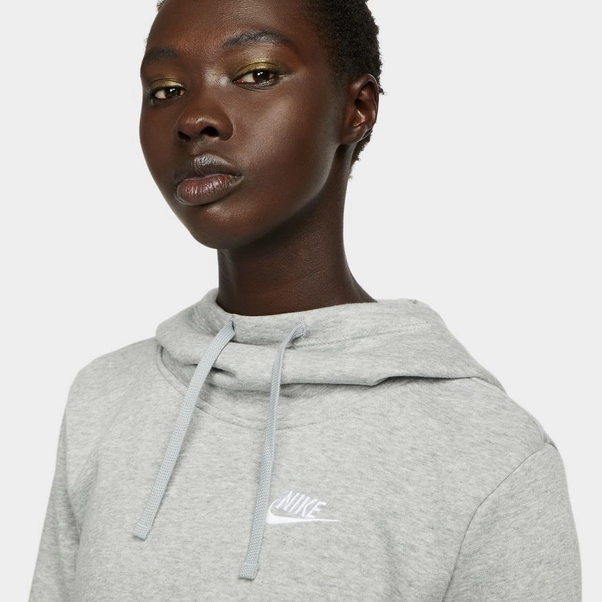W FUNNEL NECK HOODIE GREY HEATHER