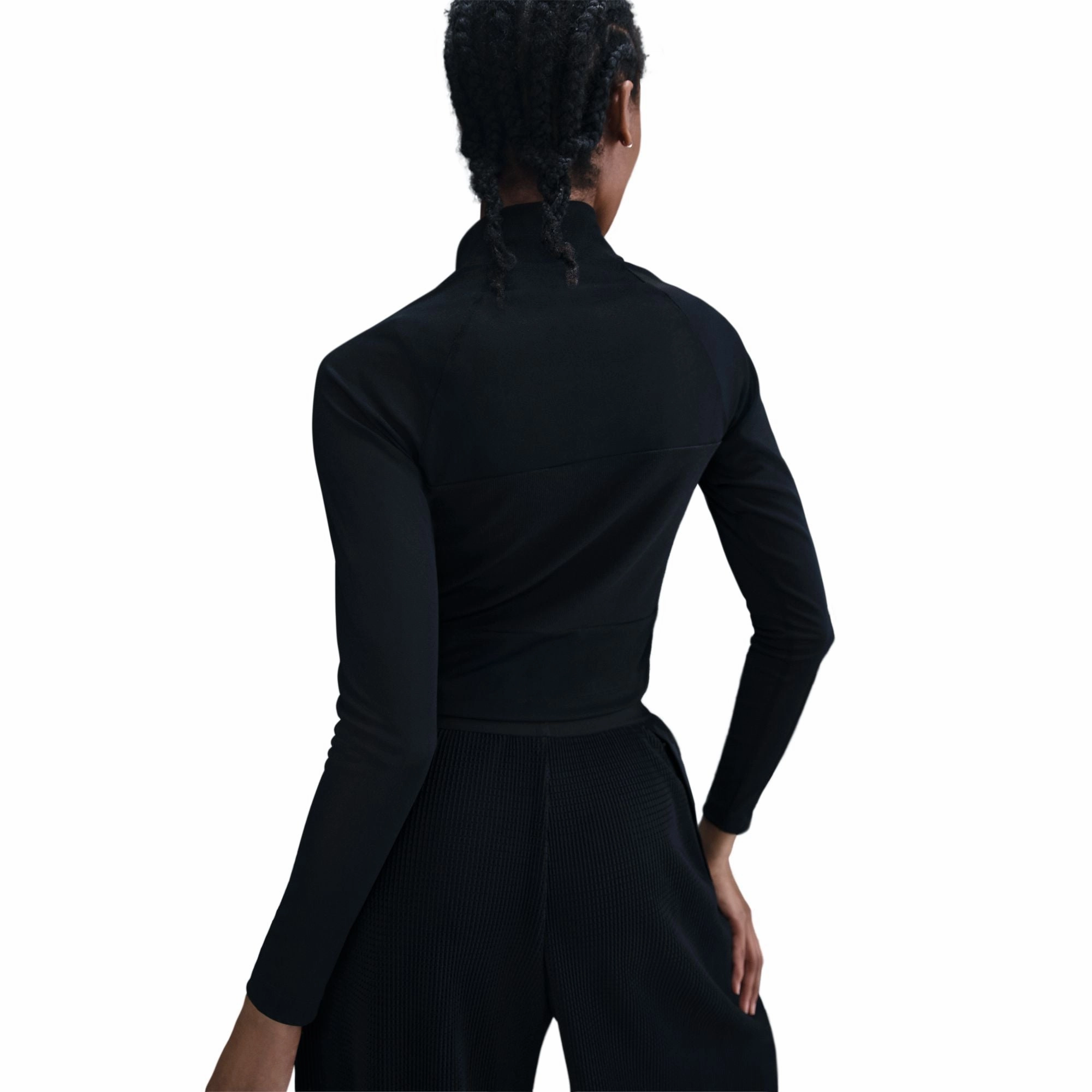 W KOBE LONG SLEEVE CROPPED TOP BLACK/WHITE