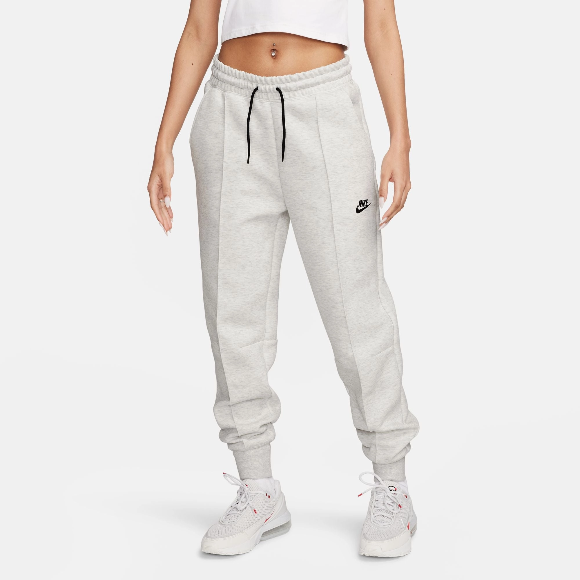 W MID RISE TECH FLEECE JOGGER GREY HEATHER