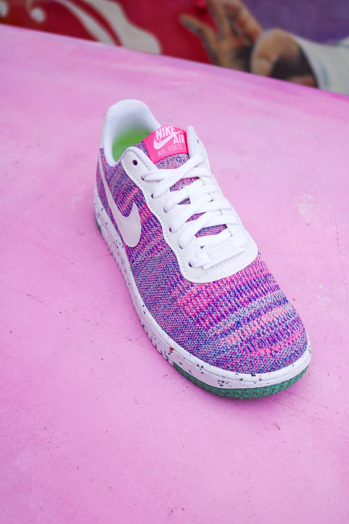W NIKE AIR FORCE 1 CRATER FLYKNIT FUCHSIA GLOW