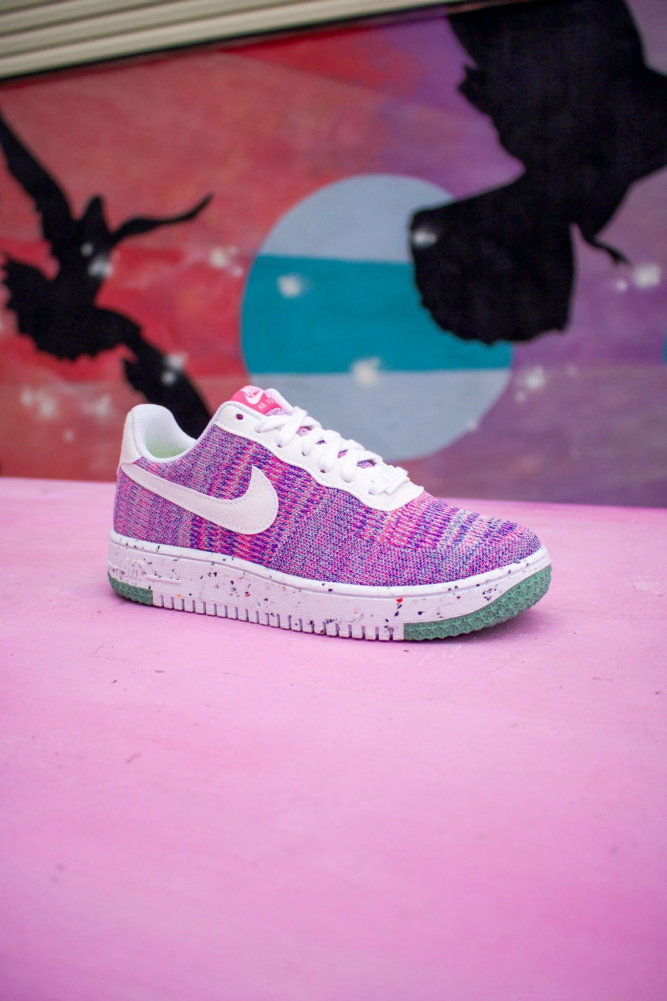 W NIKE AIR FORCE 1 CRATER FLYKNIT FUCHSIA GLOW