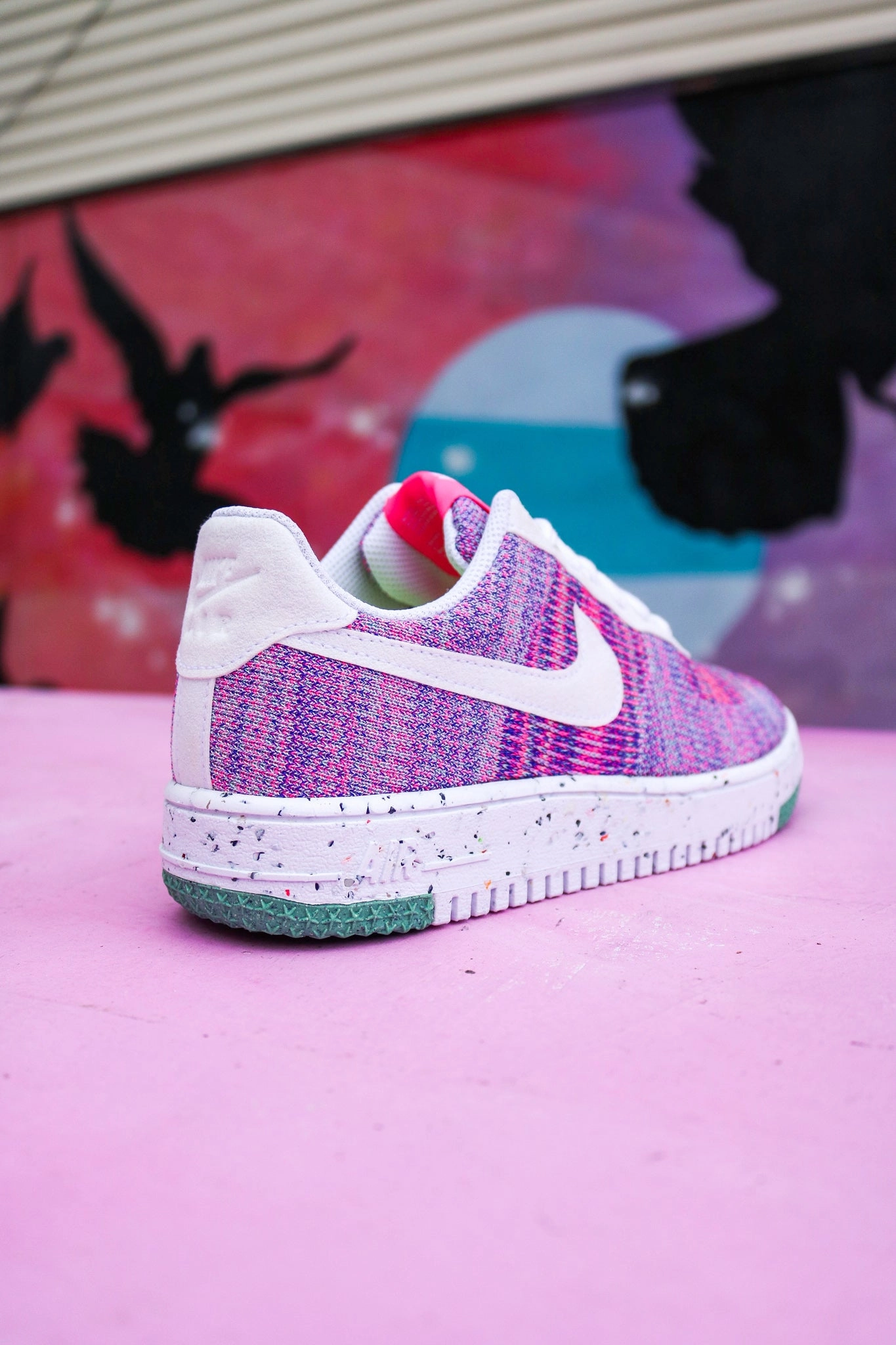 W NIKE AIR FORCE 1 CRATER FLYKNIT FUCHSIA GLOW