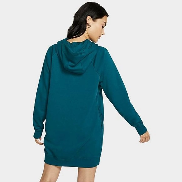 W NSW ESSENTIAL HOODIE DRESS TURQUOISE