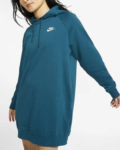 W NSW ESSENTIAL HOODIE DRESS TURQUOISE