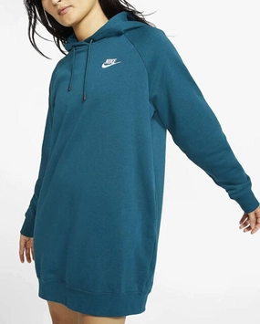 W NSW ESSENTIAL HOODIE DRESS TURQUOISE