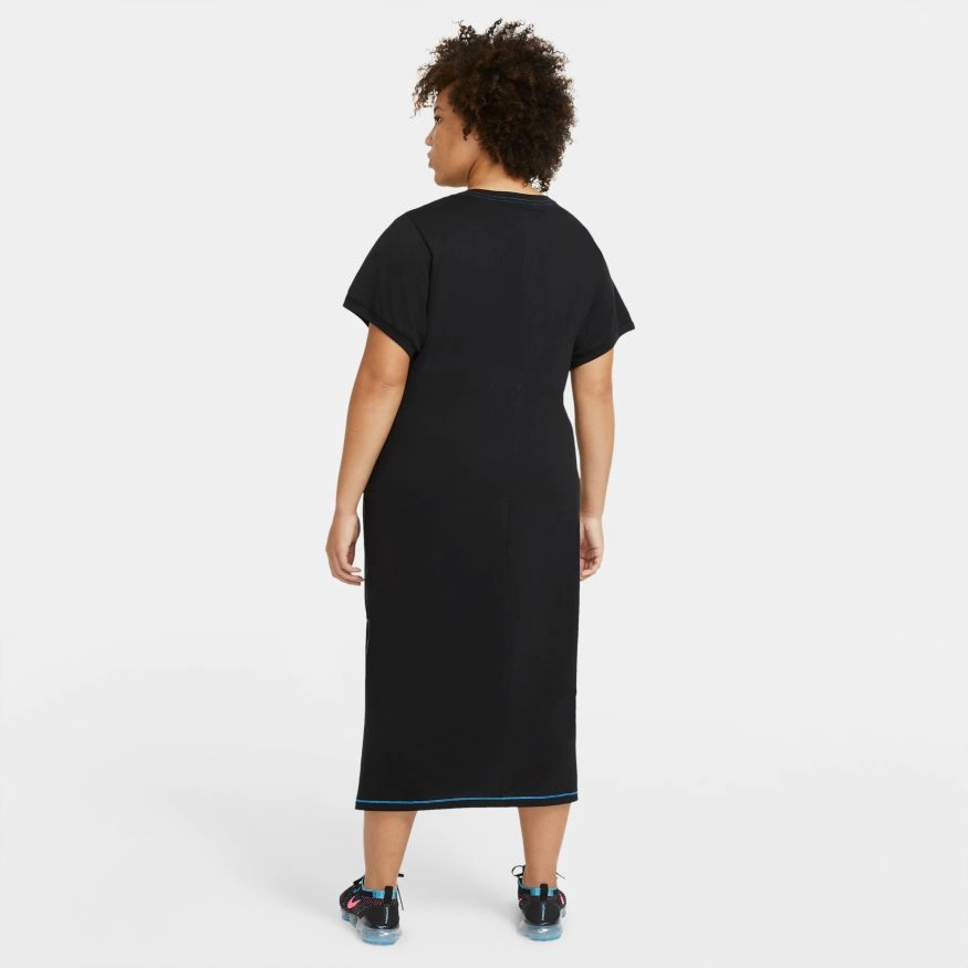 W NSW ICON CLASH MAXI DRESS BLK/CHLORINE BLUE