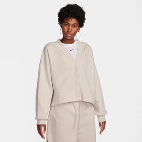 W OVERSIZED PHOENIX FLEECE CARDIGAN LT OREWOOD