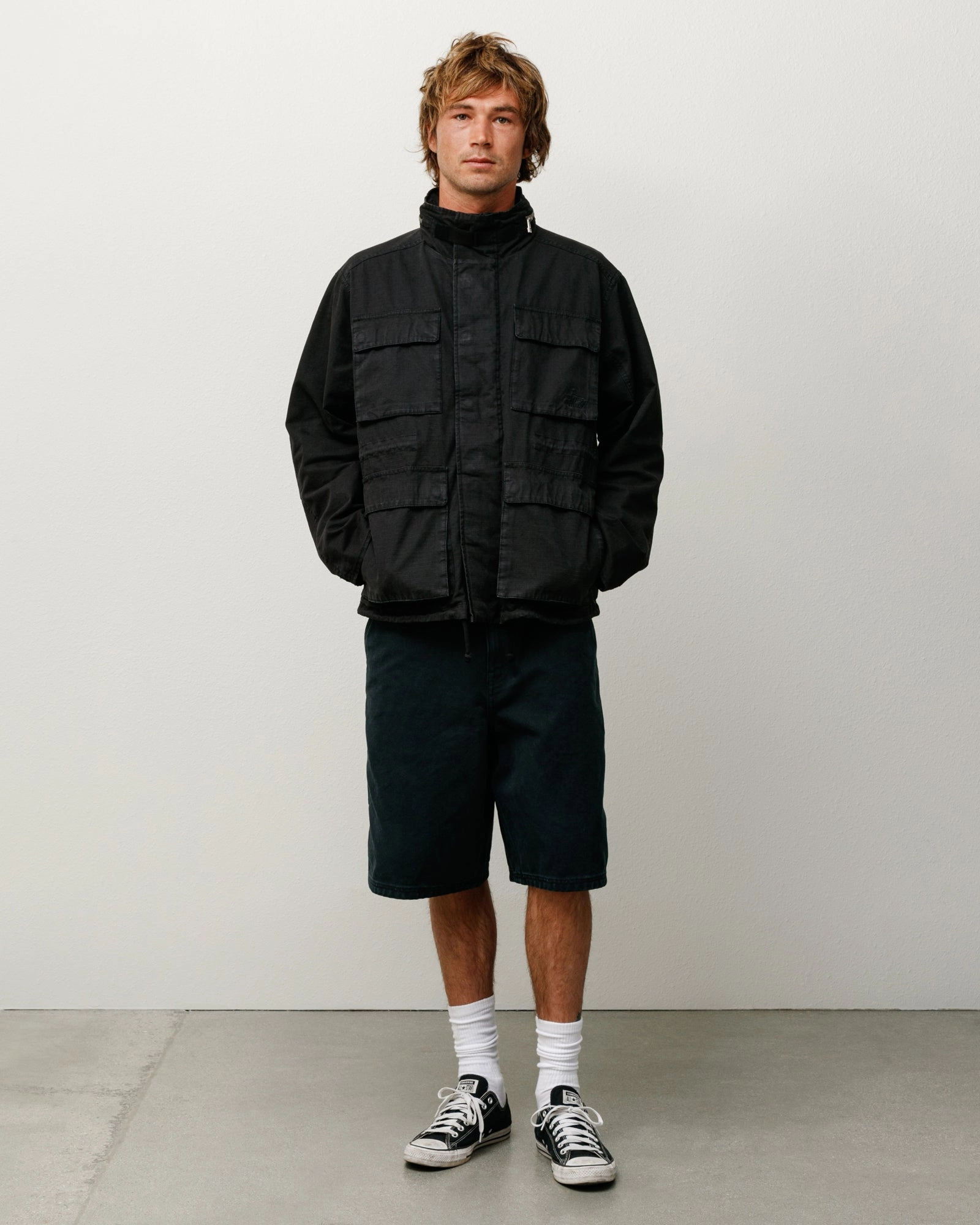 WASHED CANVAS WORK SHORT