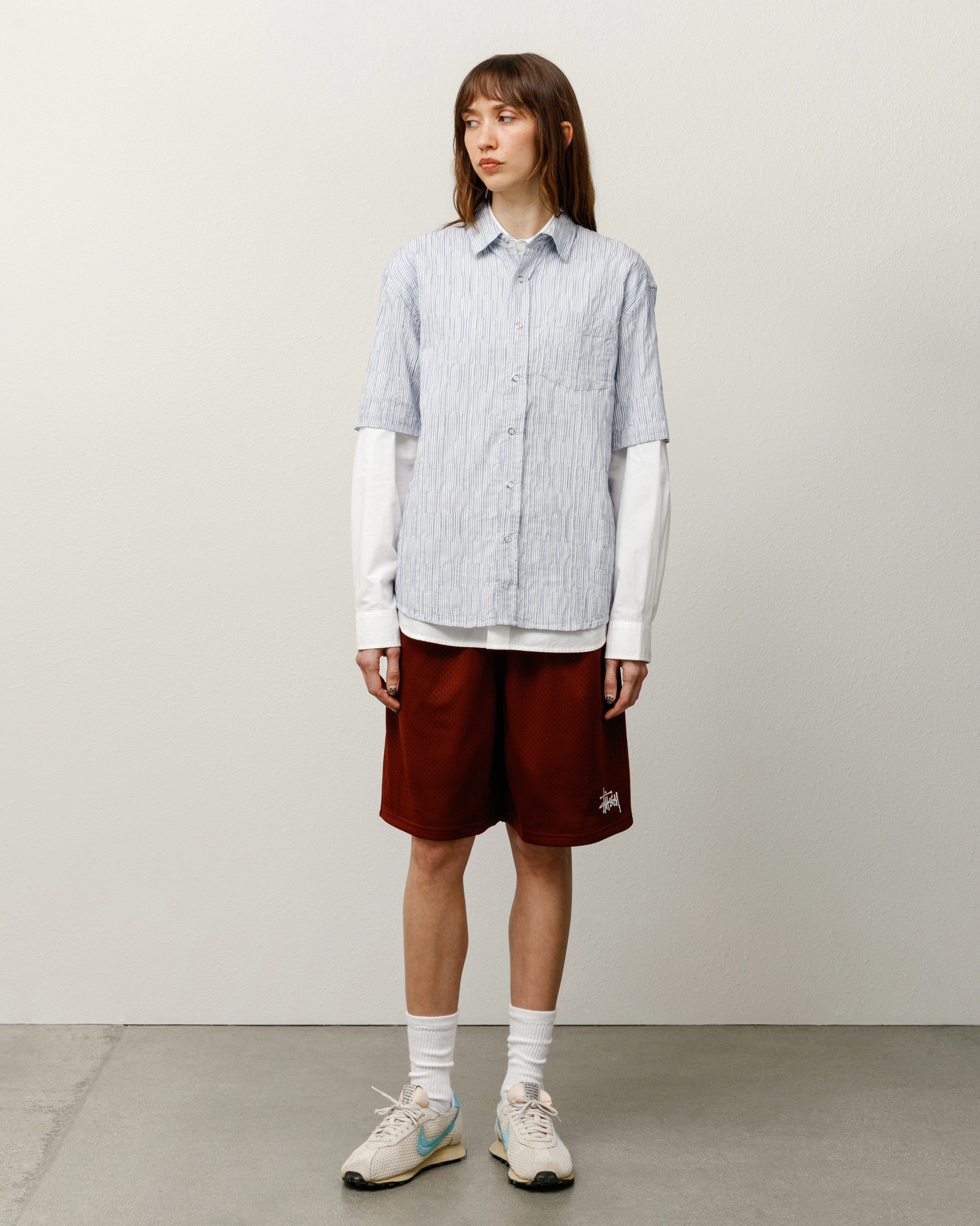 WAVY STRIPED SHORT SLEEVE SHIRT