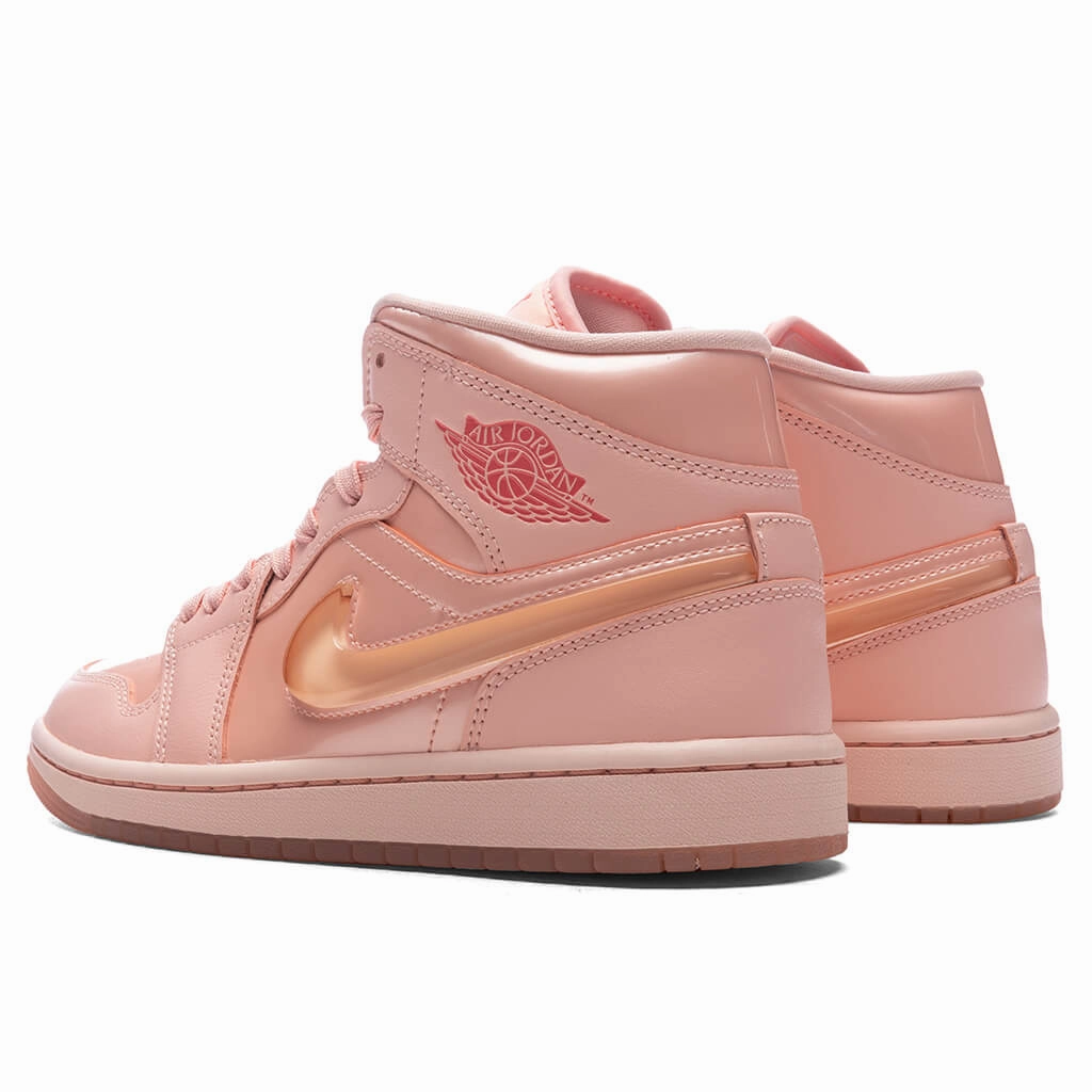 Women's Air Jordan 1 Mid 'Patent Valentines Day' - Washed Coral/Pink Salt