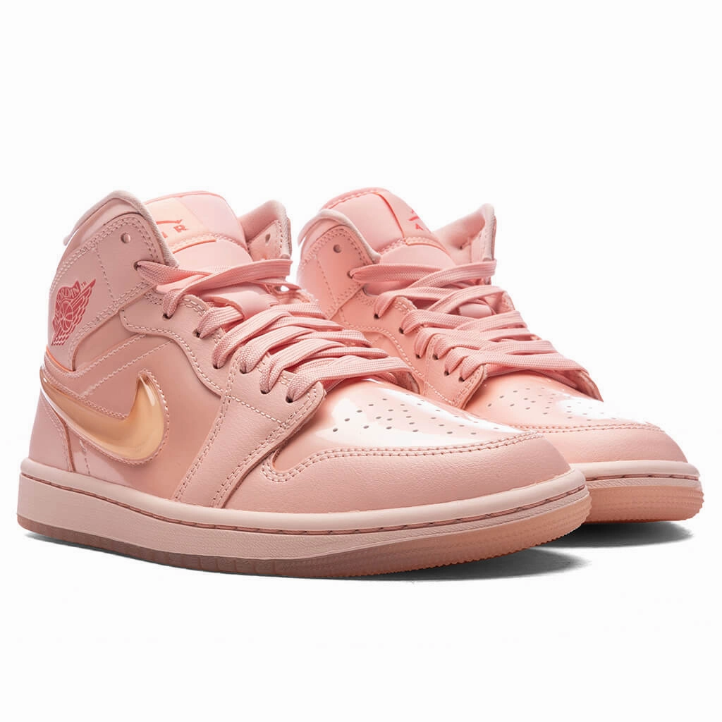 Women's Air Jordan 1 Mid 'Patent Valentines Day' - Washed Coral/Pink Salt