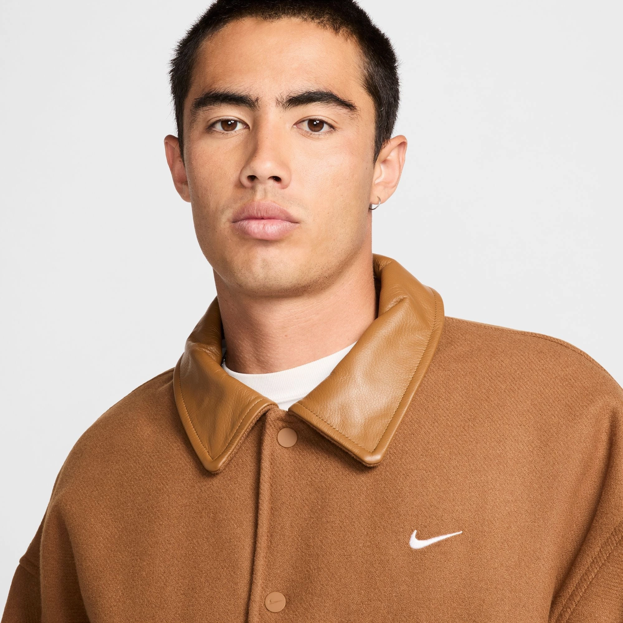 WOOL VARSITY JACKET LT BRITISH TAN