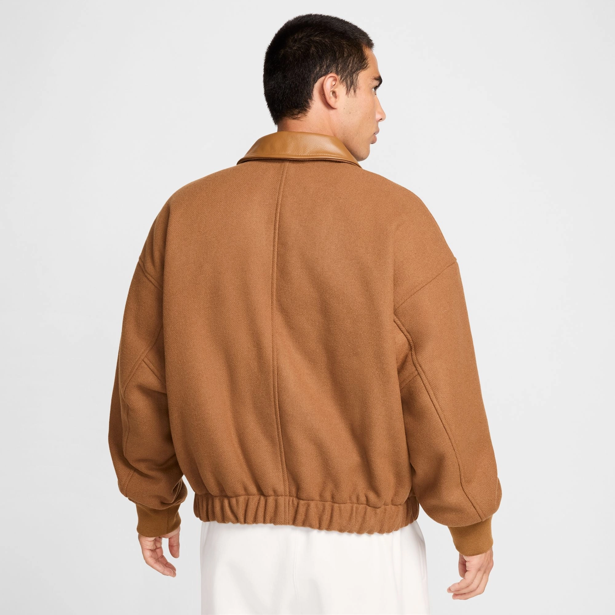 WOOL VARSITY JACKET LT BRITISH TAN